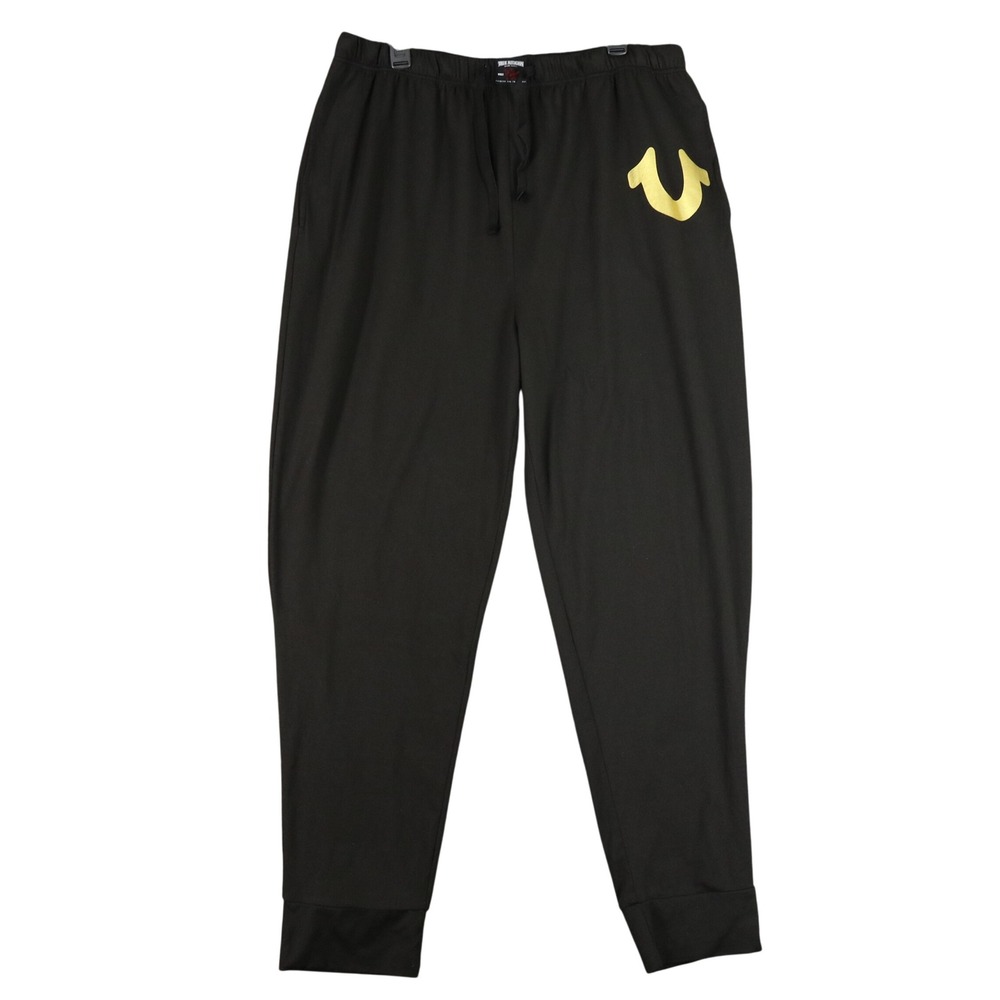 True Religion Loungewear Jogger Sweatpants Mens XL Black Stretch Athletic Pants